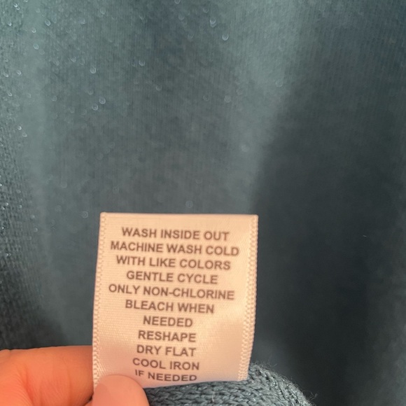 Elle collarless open cardigan mid-length front pockets metallic jewel tone green - Picture 7 of 7